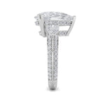 6.75CTW Pear Shaped Lab Grown Diamond (F/VS) Bold Statement Accented Ring in 14K Gold