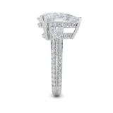 6.75CTW Pear Shaped Lab Grown Diamond (F/VS) Bold Statement Accented Ring in 14K Gold
