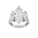 7.75CTW Marquise Shaped Lab Grown Diamond (F/VS) Bold Statement Accented Ring in 14K Gold