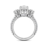 7.75CTW Marquise Shaped Lab Grown Diamond (F/VS) Bold Statement Accented Ring in 14K Gold