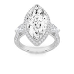 6.5CTW Marquise Shaped Lab Grown Diamond (G/VS) Bold Statement Accented Ring in 14K Gold