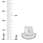8.5CTW Emerald Shaped Lab Grown Diamond (F/VS) Bold Statement Accented Ring in 14K Gold