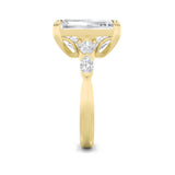 8.5CTW Emerald Shaped Lab Grown Diamond (G/VS) Bold Statement Accented Ring in 14K Gold