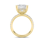 10.25CTW Emerald Shaped Lab Grown Diamond (G/VS) Bold Statement Accented Ring in 14K Gold