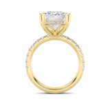 10.25CTW Emerald Shaped Lab Grown Diamond (G/VS) Bold Statement Accented Ring in 14K Gold