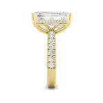 10.25CTW Emerald Shaped Lab Grown Diamond (G/VS) Bold Statement Accented Ring in 14K Gold
