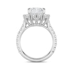 7.25CTW Emerald Shaped Lab Grown Diamond (F/VS) Bold Statement Accented  Ring in 14K Gold
