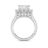 7.25CTW Emerald Shaped Lab Grown Diamond (F/VS) Bold Statement Accented  Ring in 14K Gold
