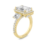 7CTW Radiant Shaped Lab Grown Diamond (G/VS) Bold Accented Engagement Ring in 14K Gold