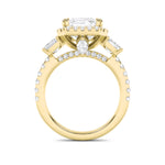 7CTW Radiant Shaped Lab Grown Diamond (G/VS) Bold Accented Engagement Ring in 14K Gold