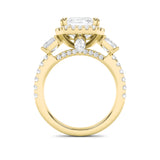7CTW Radiant Shaped Lab Grown Diamond (G/VS) Bold Accented Engagement Ring in 14K Gold