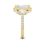 7CTW Radiant Shaped Lab Grown Diamond (G/VS) Bold Accented Engagement Ring in 14K Gold