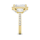 7CTW Radiant Shaped Lab Grown Diamond (G/VS) Bold Accented Engagement Ring in 14K Gold