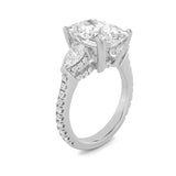 6.5CTW Elongated Cushion Shaped Lab Grown Diamond (F/VS) Bold Accented Engagement Ring in 14K Gold