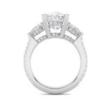 6.5CTW Elongated Cushion Shaped Lab Grown Diamond (F/VS) Bold Accented Engagement Ring in 14K Gold