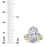 6.25CTW Oval Shaped Lab Grown Diamond (F/VS) Bold Accented Engagement Ring in 14K Gold