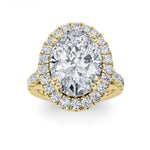 6CTW Oval Shaped Lab Grown Diamond (G/VS) Bold Accented Engagement Ring in 14K Gold