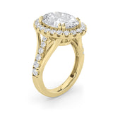 6CTW Oval Shaped Lab Grown Diamond (G/VS) Bold Accented Engagement Ring in 14K Gold
