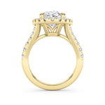 6CTW Oval Shaped Lab Grown Diamond (G/VS) Bold Accented Engagement Ring in 14K Gold