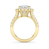 6CTW Oval Shaped Lab Grown Diamond (G/VS) Bold Accented Engagement Ring in 14K Gold