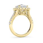 6CTW Oval Shaped Lab Grown Diamond (G/VS) Bold Accented Engagement Ring in 14K Gold