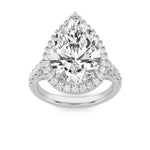 6CTW Pear Shaped Lab Grown Diamond (F/VS) Bold Statement Accented  Ring in 14K Gold