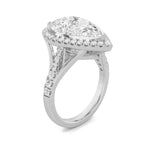 6CTW Pear Shaped Lab Grown Diamond (F/VS) Bold Statement Accented  Ring in 14K Gold