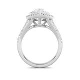 6CTW Pear Shaped Lab Grown Diamond (F/VS) Bold Statement Accented  Ring in 14K Gold