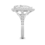 6CTW Pear Shaped Lab Grown Diamond (F/VS) Bold Statement Accented  Ring in 14K Gold