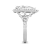 6CTW Pear Shaped Lab Grown Diamond (F/VS) Bold Statement Accented  Ring in 14K Gold