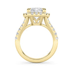 6CTW Radiant Shaped Lab Grown Diamond (G/VS) Bold Accented Engagement Ring in 14K Gold