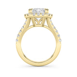 6CTW Radiant Shaped Lab Grown Diamond (G/VS) Bold Accented Engagement Ring in 14K Gold