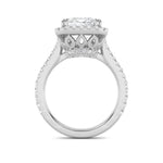 6CTW Radiant Shaped Lab Grown Diamond (F/VS) Bold Accented Engagement Ring in 14K Gold