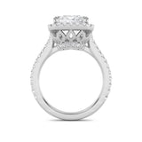 6CTW Radiant Shaped Lab Grown Diamond (F/VS) Bold Accented Engagement Ring in 14K Gold