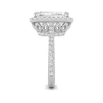 6CTW Radiant Shaped Lab Grown Diamond (F/VS) Bold Accented Engagement Ring in 14K Gold