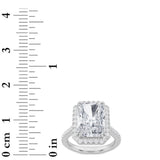 6CTW Radiant Shaped Lab Grown Diamond (F/VS) Bold Accented Engagement Ring in 14K Gold