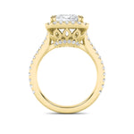 6CTW Radiant Shaped Lab Grown Diamond (G/VS) Bold Accented Engagement Ring in 14K Gold