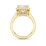 6CTW Radiant Shaped Lab Grown Diamond (G/VS) Bold Accented Engagement Ring in 14K Gold