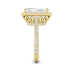 6CTW Radiant Shaped Lab Grown Diamond (G/VS) Bold Accented Engagement Ring in 14K Gold