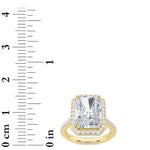 6CTW Radiant Shaped Lab Grown Diamond (G/VS) Bold Accented Engagement Ring in 14K Gold