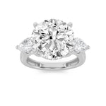 7.25CTW Round Shaped Lab Grown Diamond (G/VS) Bold Accented Engagement Ring in 14K Gold