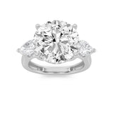 7.25CTW Round Shaped Lab Grown Diamond (G/VS) Bold Accented Engagement Ring in 14K Gold