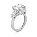 7.25CTW Round Shaped Lab Grown Diamond (G/VS) Bold Accented Engagement Ring in 14K Gold