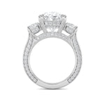 9CTW Oval Shaped Lab Grown Diamond (F/VS) Bold Statement Accented Ring in 14K Gold