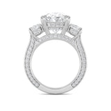 9CTW Oval Shaped Lab Grown Diamond (F/VS) Bold Statement Accented Ring in 14K Gold