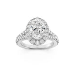 2.5CTW Oval Shaped Lab Grown Diamond (F/VS) Engagement Ring in 14K Gold