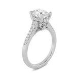 1.5CTW Oval Shaped Lab Grown Diamond (G/VS) Accented Engagement Ring in 14K White Gold