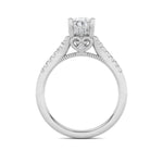 1.5CTW Oval Shaped Lab Grown Diamond (G/VS) Accented Engagement Ring in 14K White Gold