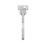 1.5CTW Oval Shaped Lab Grown Diamond (G/VS) Accented Engagement Ring in 14K White Gold
