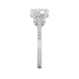 1.5CTW Oval Shaped Lab Grown Diamond (G/VS) Accented Engagement Ring in 14K White Gold